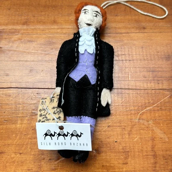 🇰🇬Handmade felt ornament of Thomas Jefferson. Made in Kyrgyzstan. NWT. - Picture 5 of 5